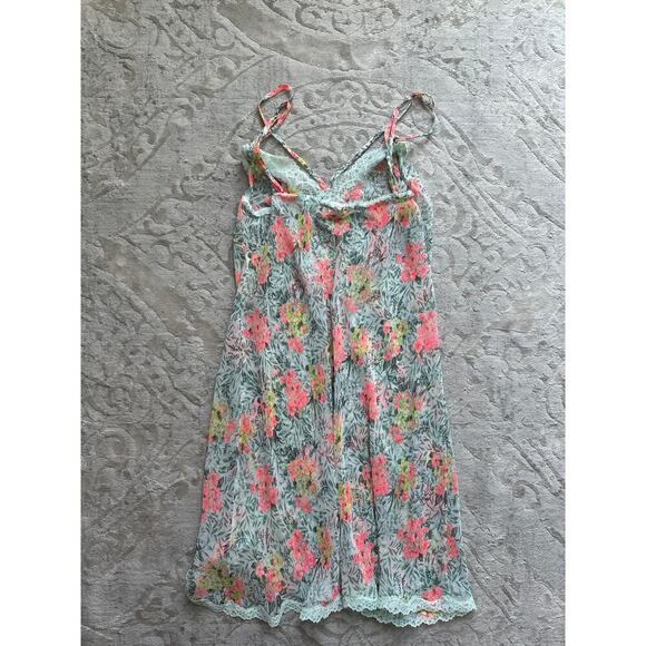 Y2K Victoria’s Secret Floral Mesh Slip Nightgown Lace Trim Medium M - Picture 7 of 7